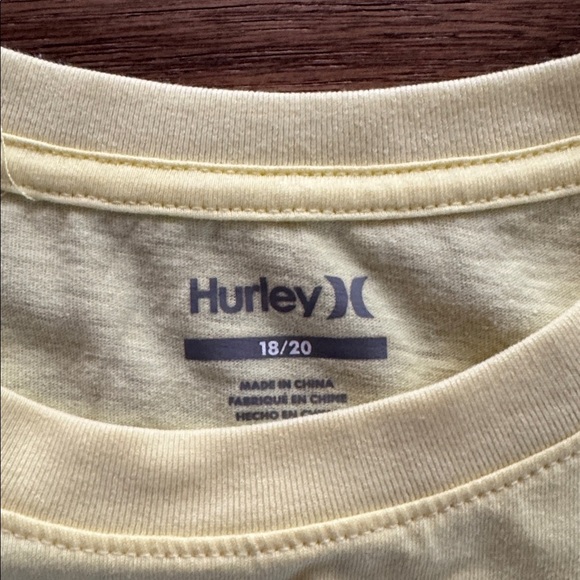 NWOT Hurley Light Yellow Logo Tee - Picture 2 of 3